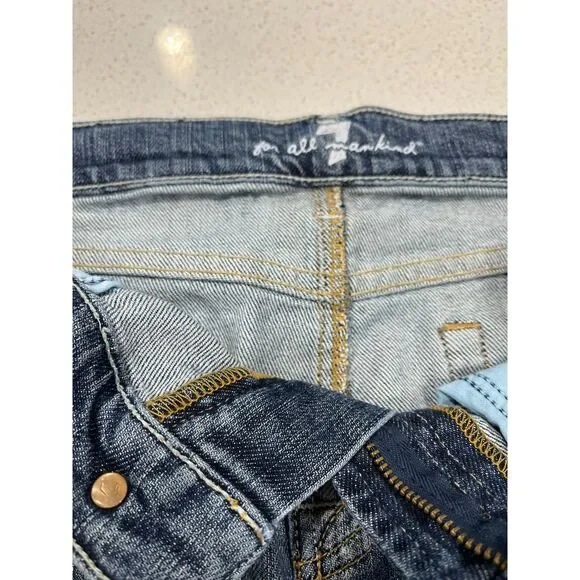 7 For All Mankind Raw Hem Jean Skirt - Size 28 - Picture 5 of 13